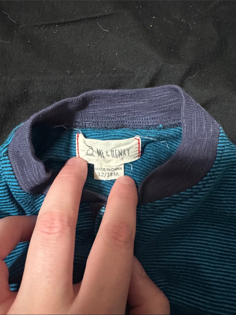Baby One-Piece Romper in Teal with Navy Elbow Patches - Picture 2 of 3
